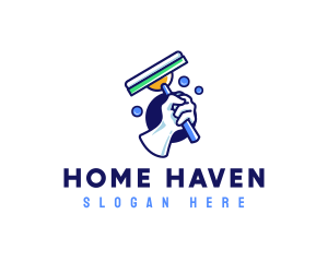 Household - Cleaning Glove Squeegee logo design