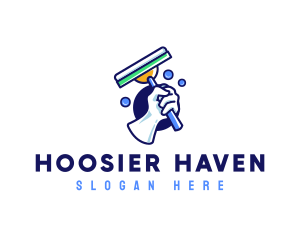 Cleaning Glove Squeegee logo design