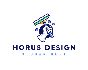 Cleaning Glove Squeegee logo design