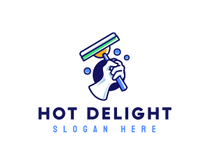 Cleaning Glove Squeegee logo design