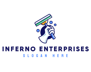 Cleaning Glove Squeegee logo design