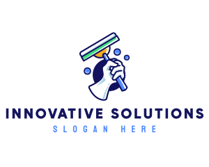 Cleaning Glove Squeegee logo design