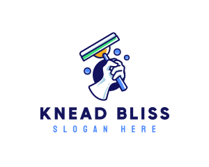 Cleaning Glove Squeegee logo design