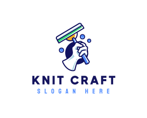 Cleaning Glove Squeegee logo design