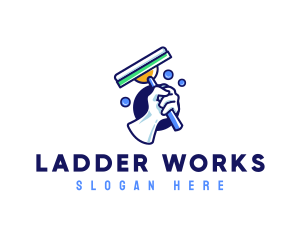 Cleaning Glove Squeegee logo design