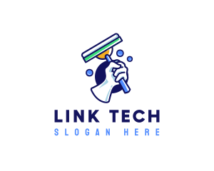 Cleaning Glove Squeegee logo design