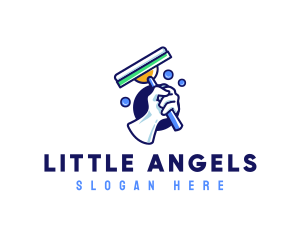 Cleaning Glove Squeegee logo design