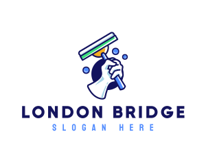 Cleaning Glove Squeegee logo design