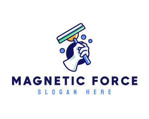 Cleaning Glove Squeegee logo design