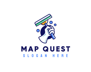 Cleaning Glove Squeegee logo design