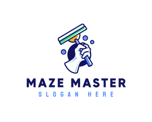 Cleaning Glove Squeegee logo design