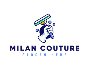 Cleaning Glove Squeegee logo design