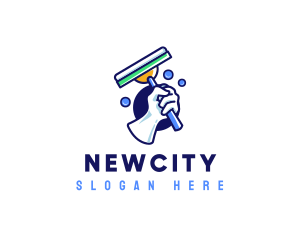 Cleaning Glove Squeegee logo design