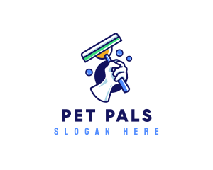 Cleaning Glove Squeegee logo design