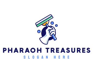 Cleaning Glove Squeegee logo design