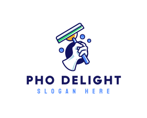 Cleaning Glove Squeegee logo design