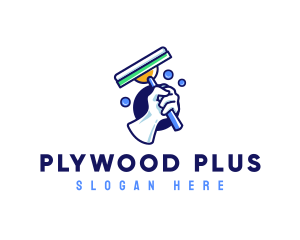 Cleaning Glove Squeegee logo design