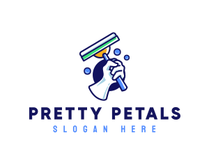 Cleaning Glove Squeegee logo design