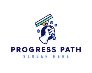 Cleaning Glove Squeegee logo design