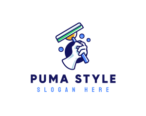 Cleaning Glove Squeegee logo design