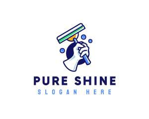 Clean - Cleaning Glove Squeegee logo design