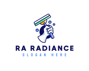 Cleaning Glove Squeegee logo design