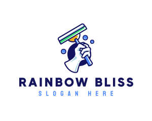 Cleaning Glove Squeegee logo design