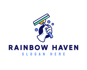 Cleaning Glove Squeegee logo design