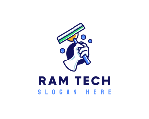 Cleaning Glove Squeegee logo design