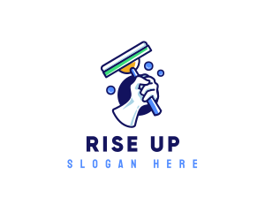 Cleaning Glove Squeegee logo design