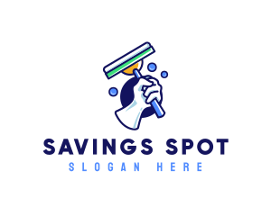 Cleaning Glove Squeegee logo design