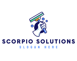 Cleaning Glove Squeegee logo design