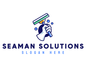 Cleaning Glove Squeegee logo design