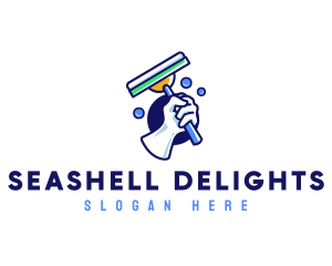 Cleaning Glove Squeegee logo design