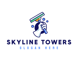 Cleaning Glove Squeegee logo design