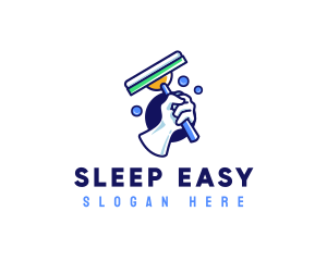 Cleaning Glove Squeegee logo design