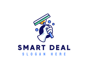 Cleaning Glove Squeegee logo design