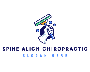 Cleaning Glove Squeegee logo design