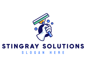 Cleaning Glove Squeegee logo design