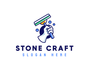 Cleaning Glove Squeegee logo design