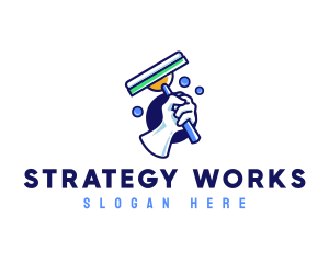 Cleaning Glove Squeegee logo design