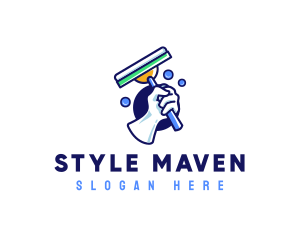 Cleaning Glove Squeegee logo design