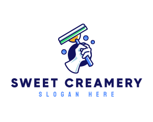 Cleaning Glove Squeegee logo design