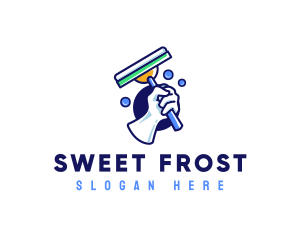 Cleaning Glove Squeegee logo design