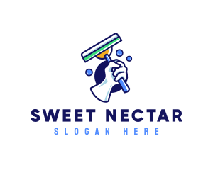 Cleaning Glove Squeegee logo design