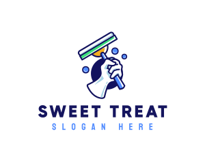 Cleaning Glove Squeegee logo design