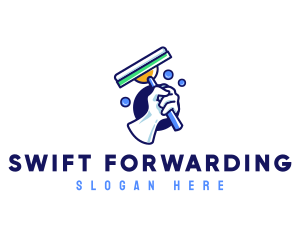 Cleaning Glove Squeegee logo design