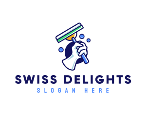 Cleaning Glove Squeegee logo design