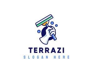 Cleaning Glove Squeegee logo design