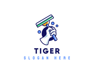 Wiper - Cleaning Glove Squeegee logo design